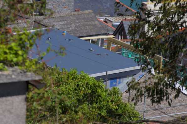12 May 2020 - 11-43-10 
The roof extension in South Town continues apace. Now they start the front facing element.
----------------------
Dartmouth South Town roof extension